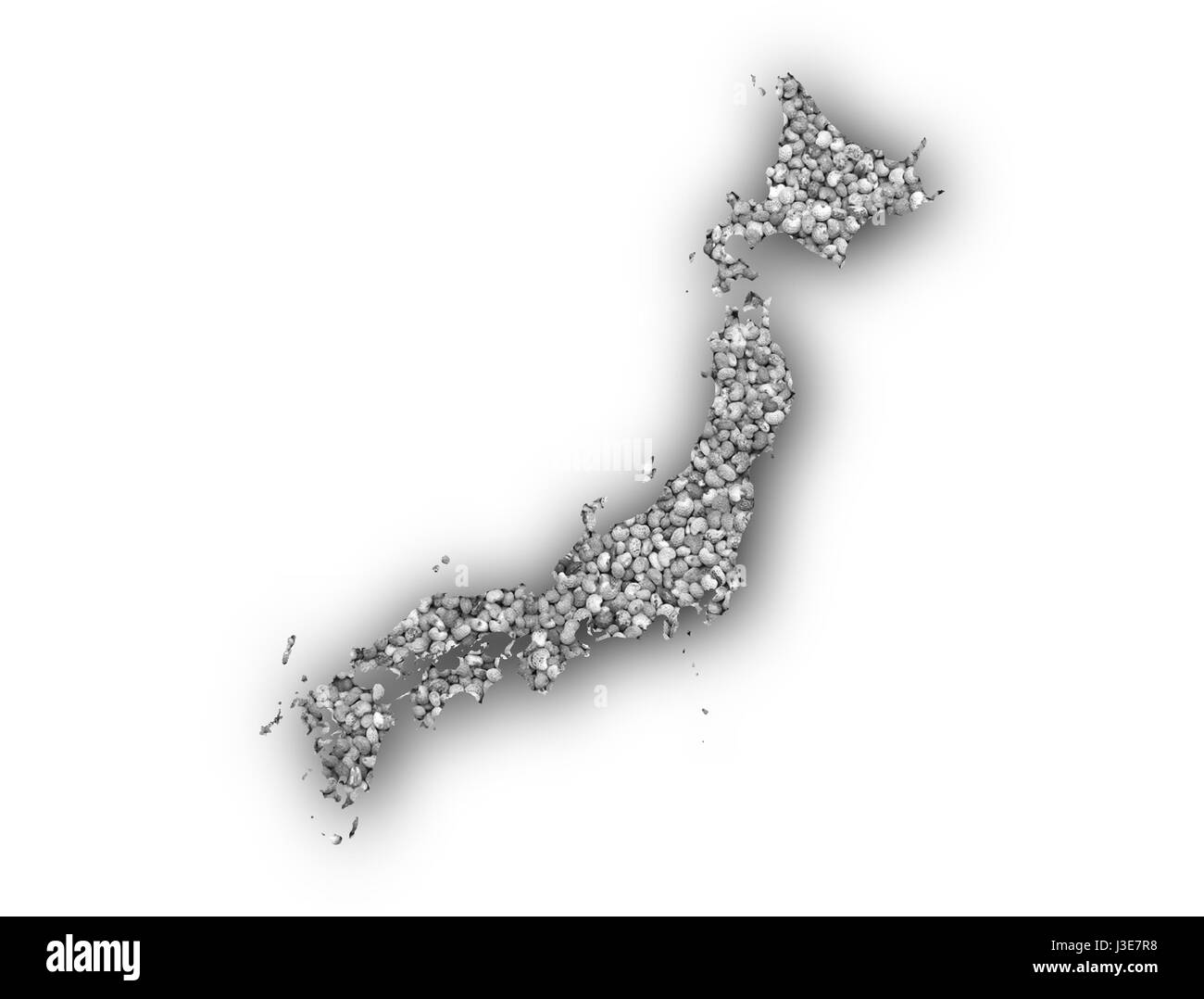 Map of Japan on poppy seeds Stock Photo Alamy