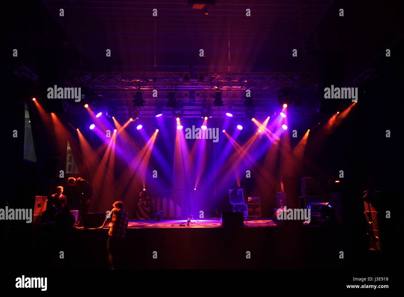 Stage spotlights for a concert Stock Photo Alamy