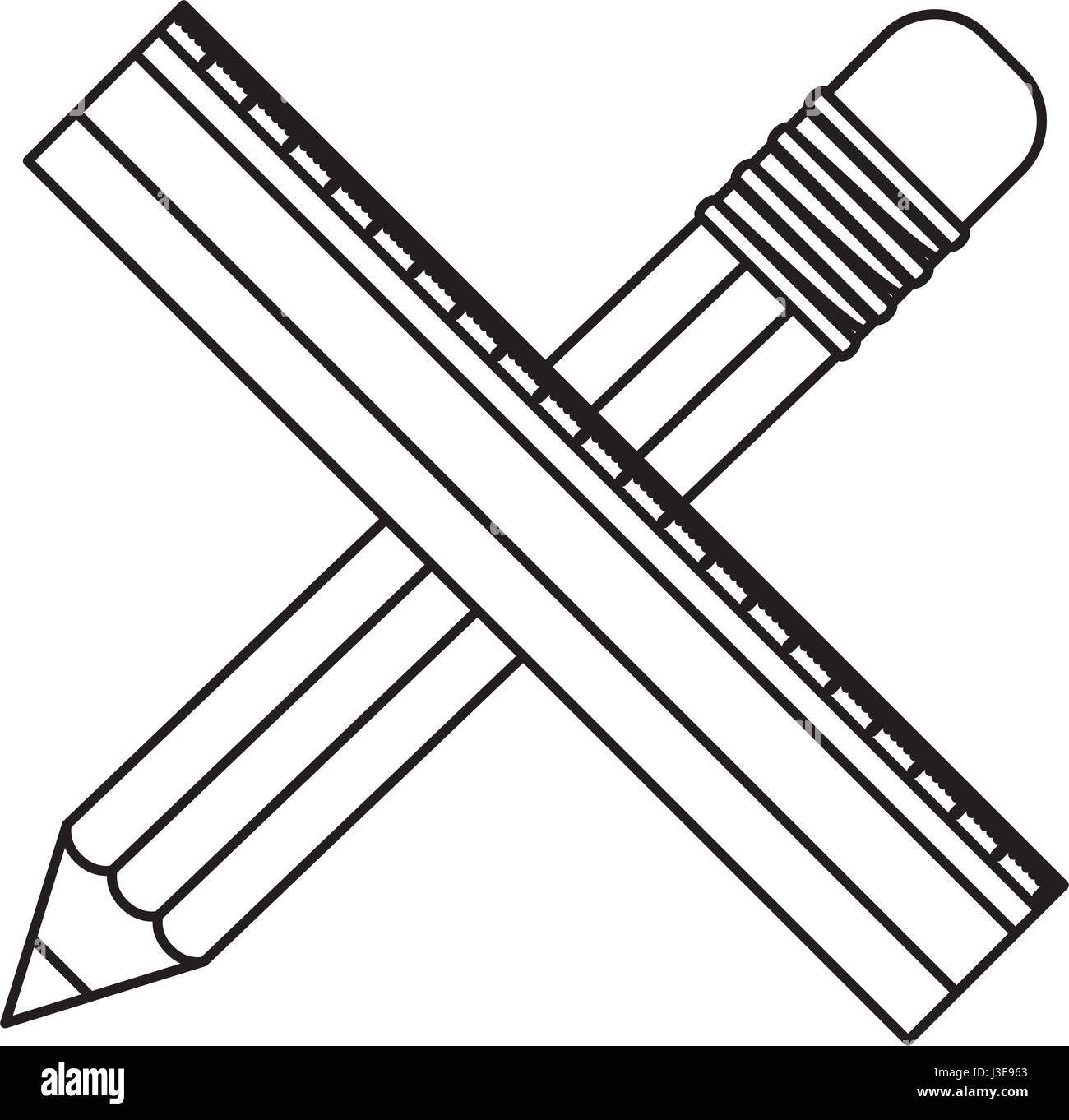 Isolated pencil and ruler of school design Stock Vector Image & Art - Alamy