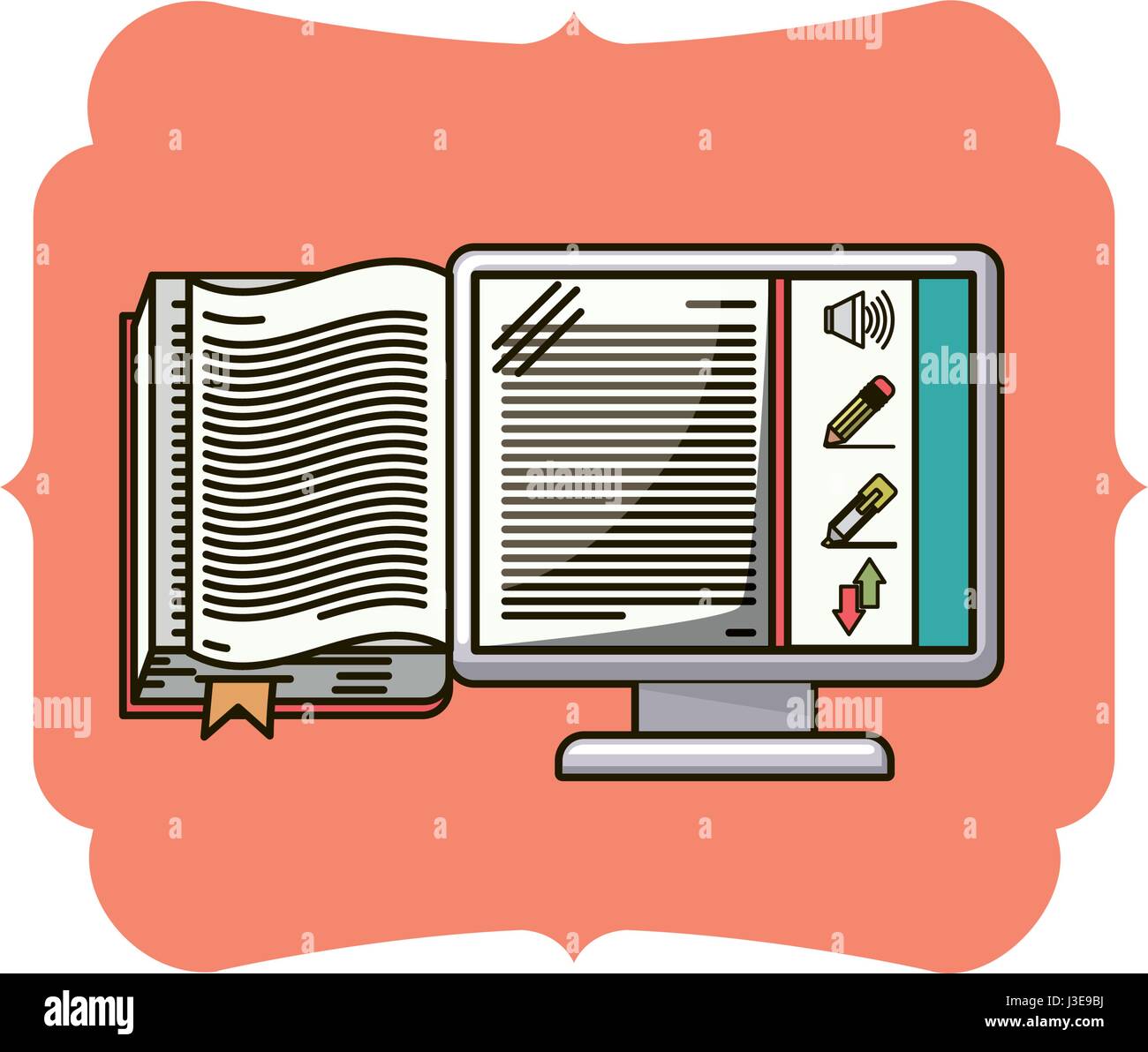 Isolated ebook inside frame design Stock Vector Image & Art - Alamy