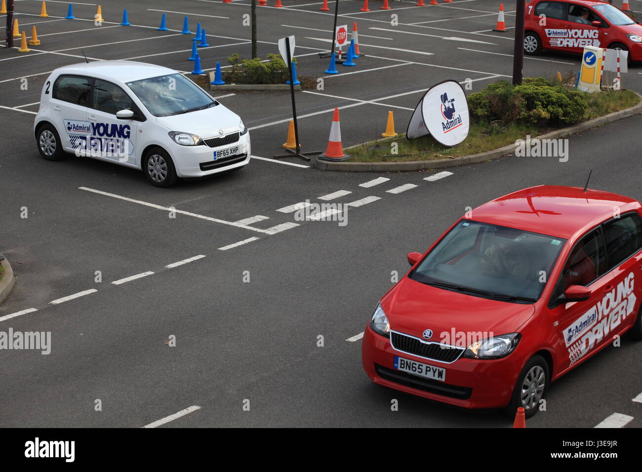 Young driver training centre for under-age drivers (11-17 years) sited at Bluewater Shopping Centre, Dartford, Kent, England Stock Photo