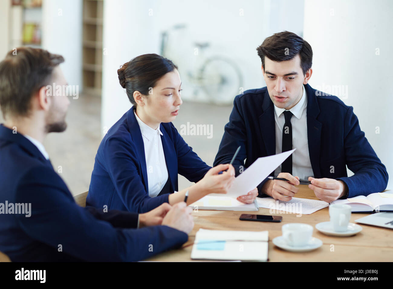 Discussing document Stock Photo