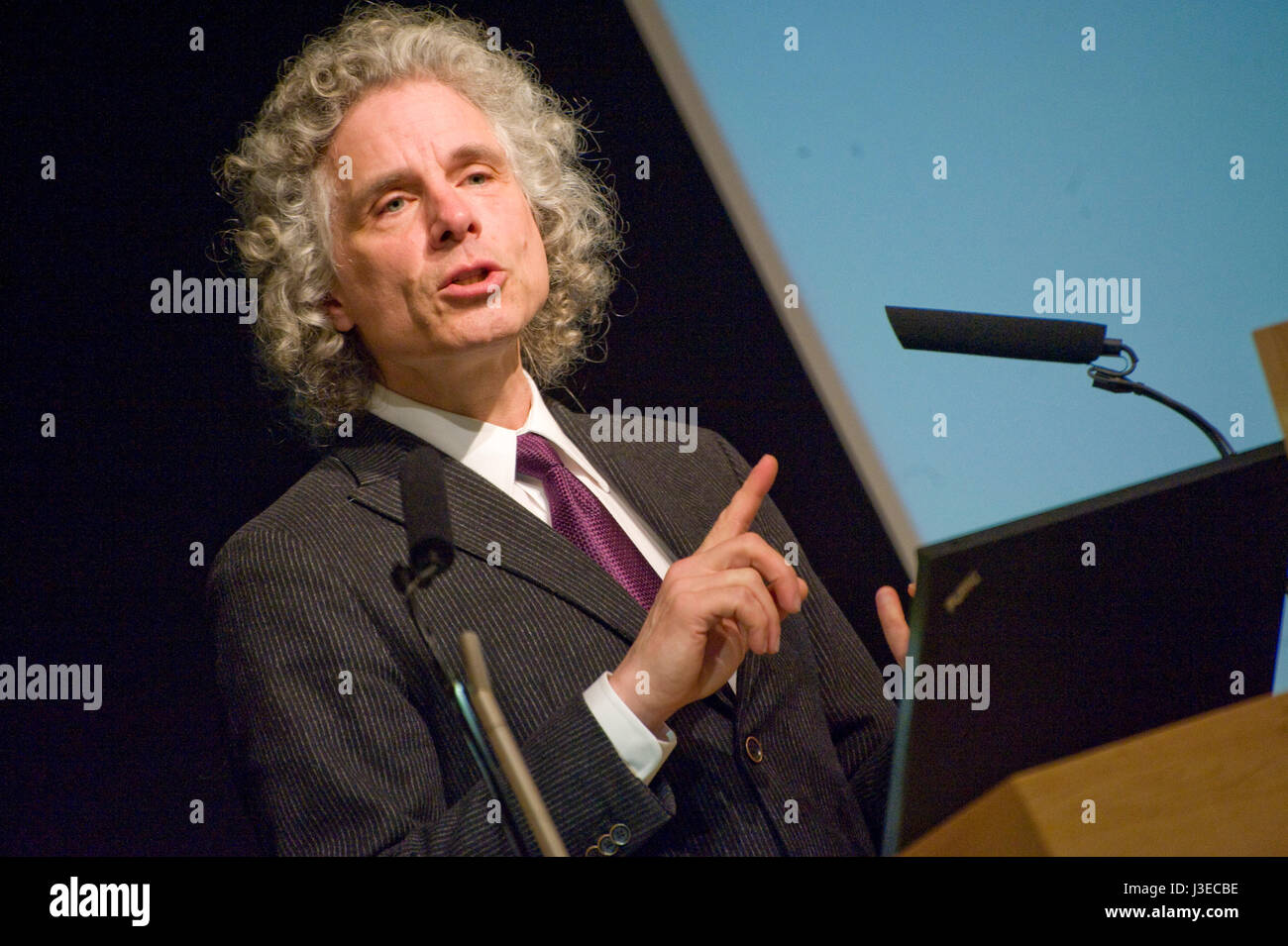 Professor Steven Pinker, world renowned linguist and writer on language . Pictured at  ' How the minds of English speakers shaped the English language' lecture at the British Library Stock Photo