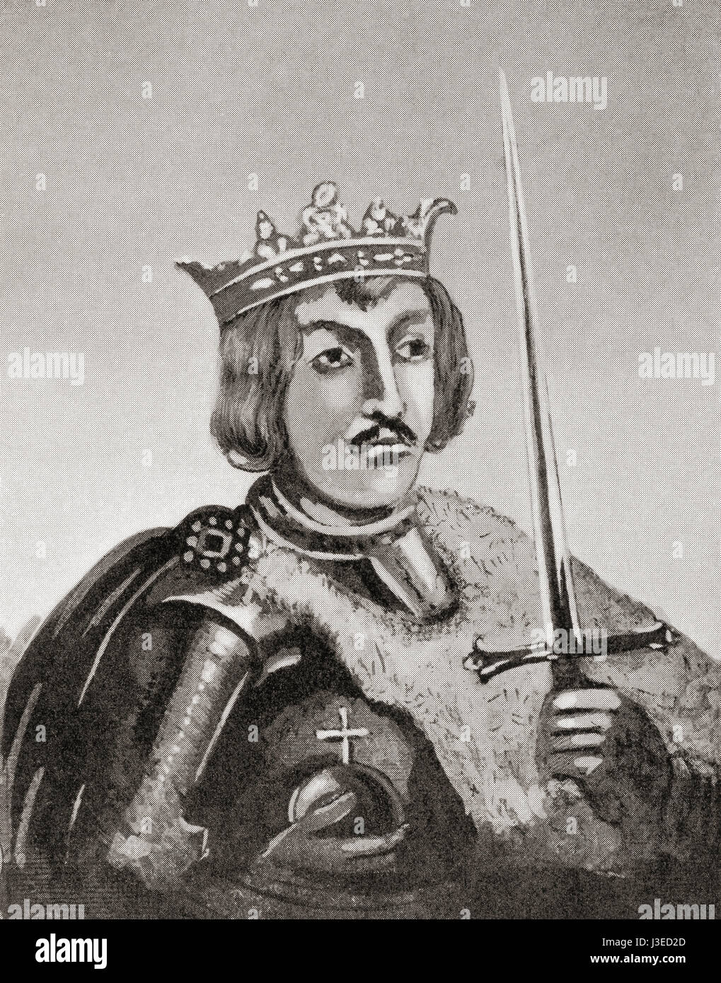 Christopher of Bavaria, 1416 – 1448.  King of Denmark (1440–48, as Christopher III), Sweden (1441–48) and Norway (1442–48).  From Hutchinson's History of the Nations, published 1915. Stock Photo