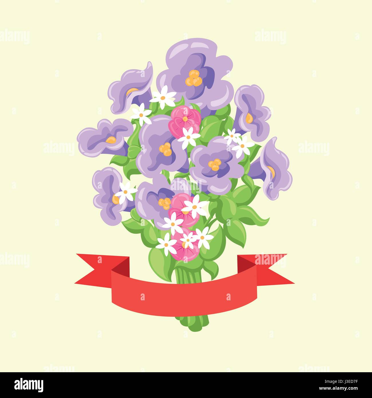 Vector Happy women's day. Beautiful wedding bouquet isolated White background. Vector illustration. Stock Vector