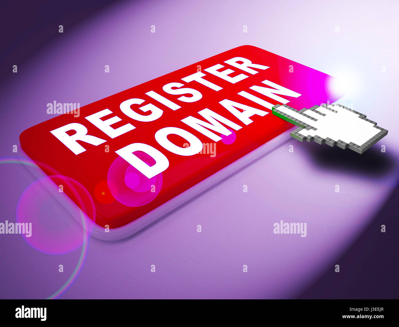 Register Domain Key Indicates Sign Up 3d Rendering Stock Photo - Alamy