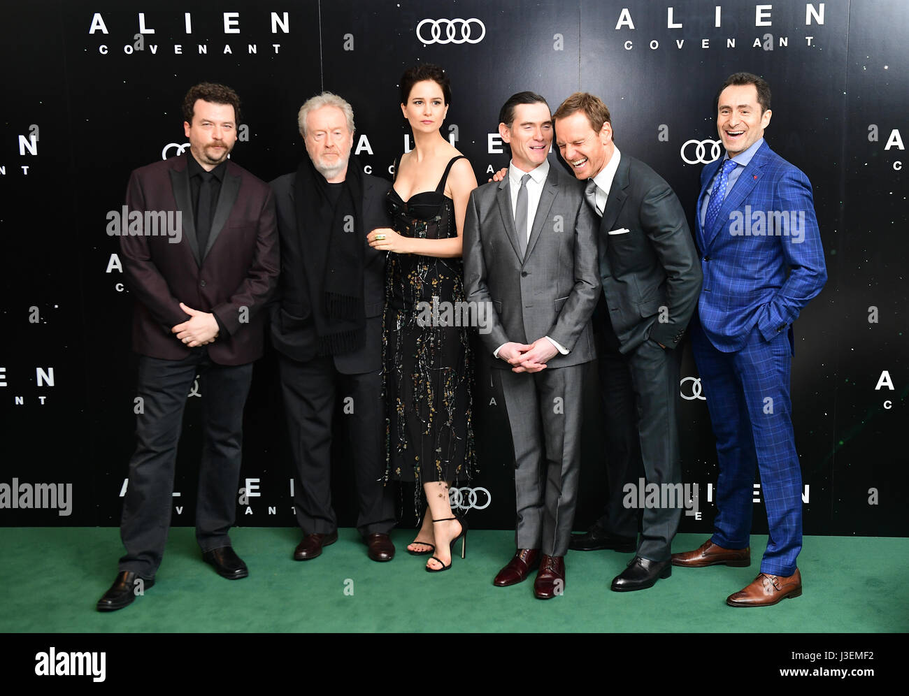 Danny Ridley (L-R) Danny McBride, Ridley Scott, Katherine Waterston, Billy Crudup ...