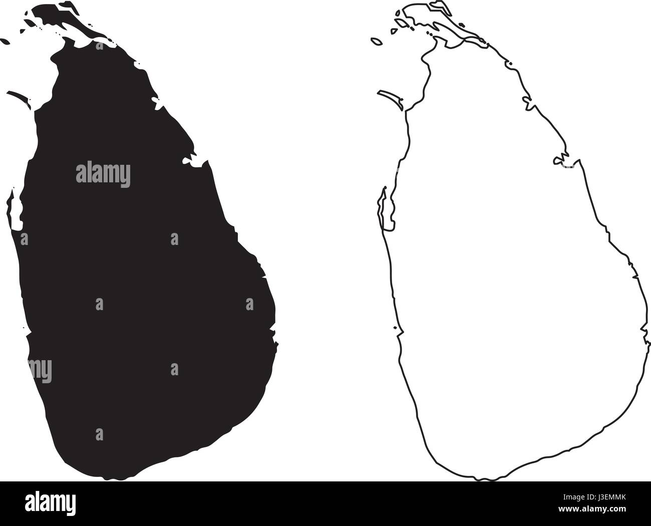 Sri Lanka map vector illustration, scribble sketch Sri Lanka Stock Vector