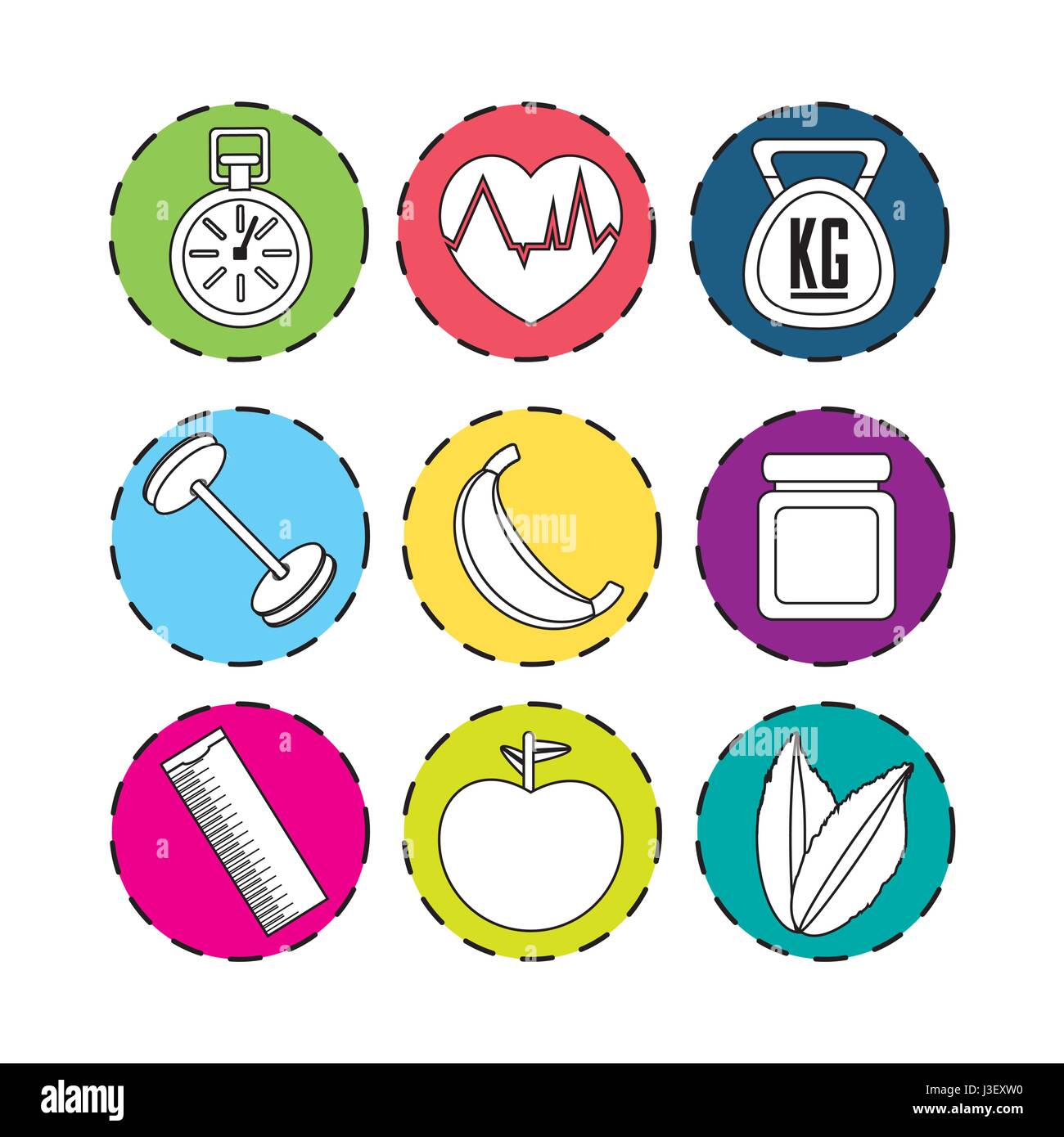 sticker healthy lifestyle icons design Stock Vector Image & Art - Alamy