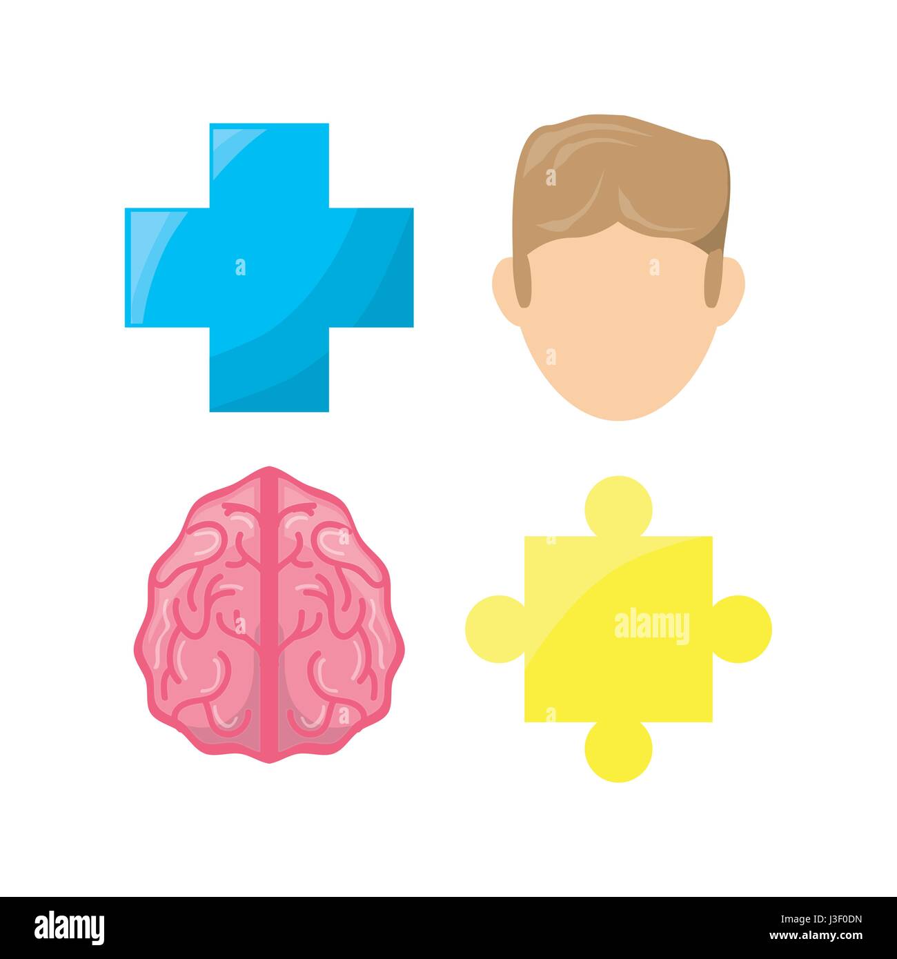 healthy mental of brain symbols Stock Vector