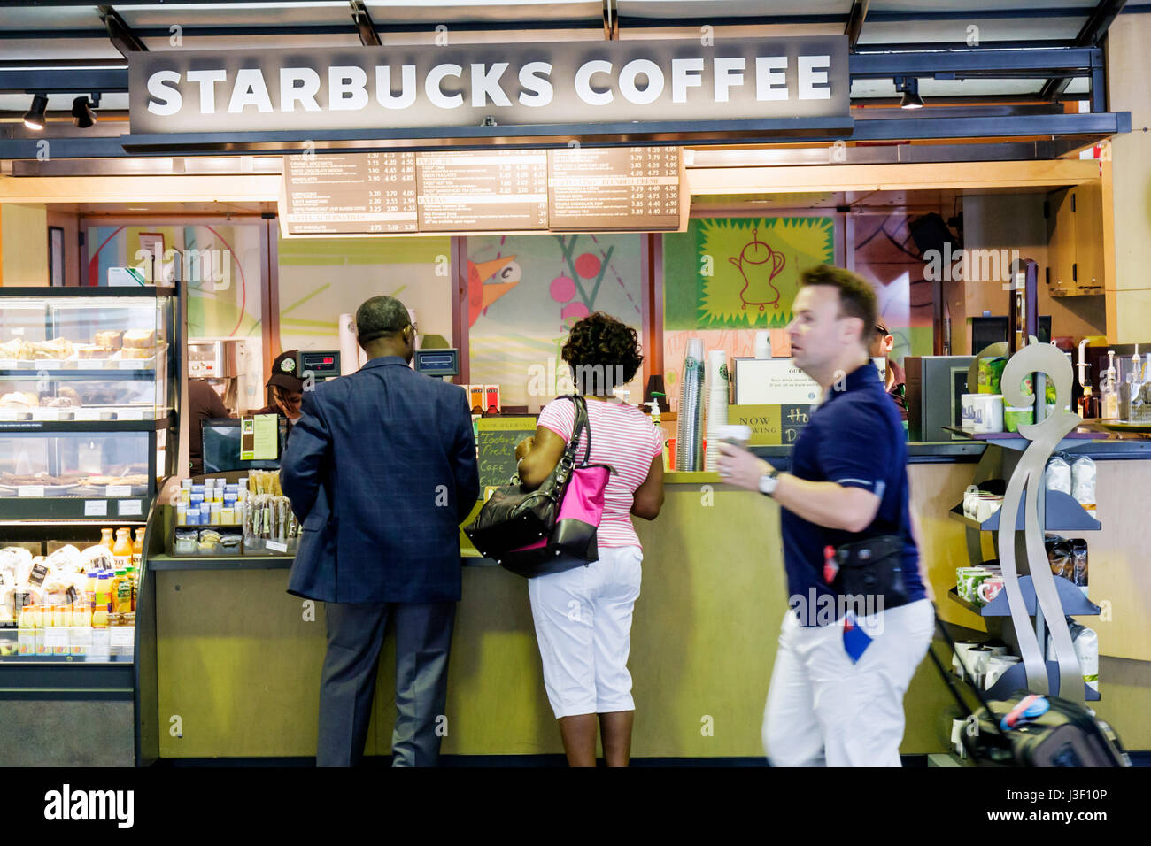 Miami Florida,International Airport,cafe,Starbucks Coffee,barista