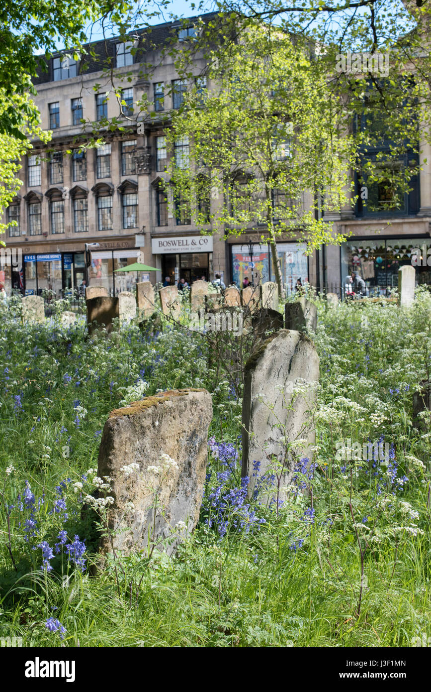 Old grave stones in the parish church of Saint Mary Magdalen, Oxford, Oxfordshire, England Stock Photo