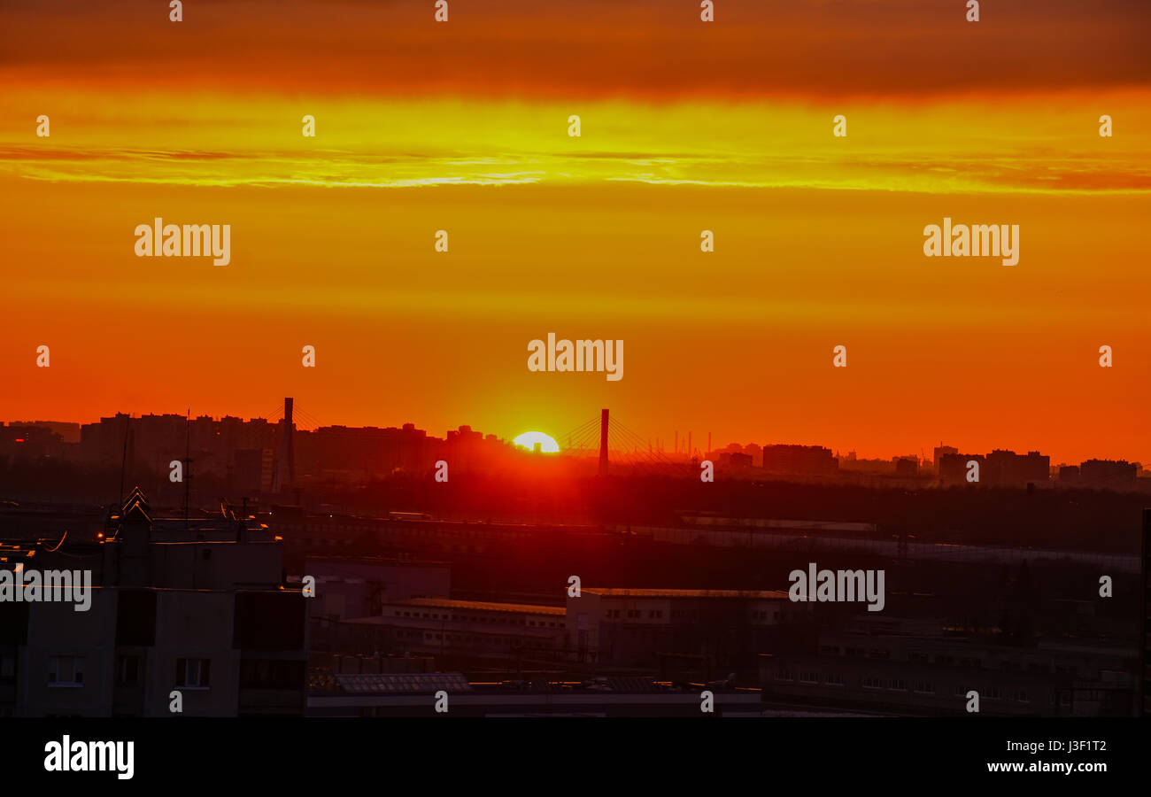Night view color city sunset hi-res stock photography and images - Alamy