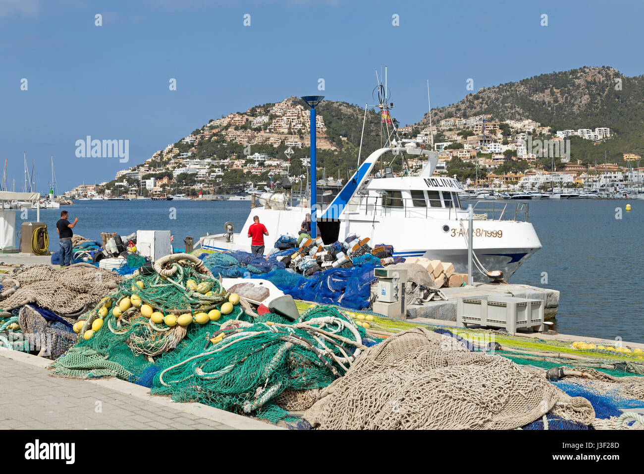 fishing boat at the harbour of Port d´Andratx, Mallorca, Spain Stock Photo