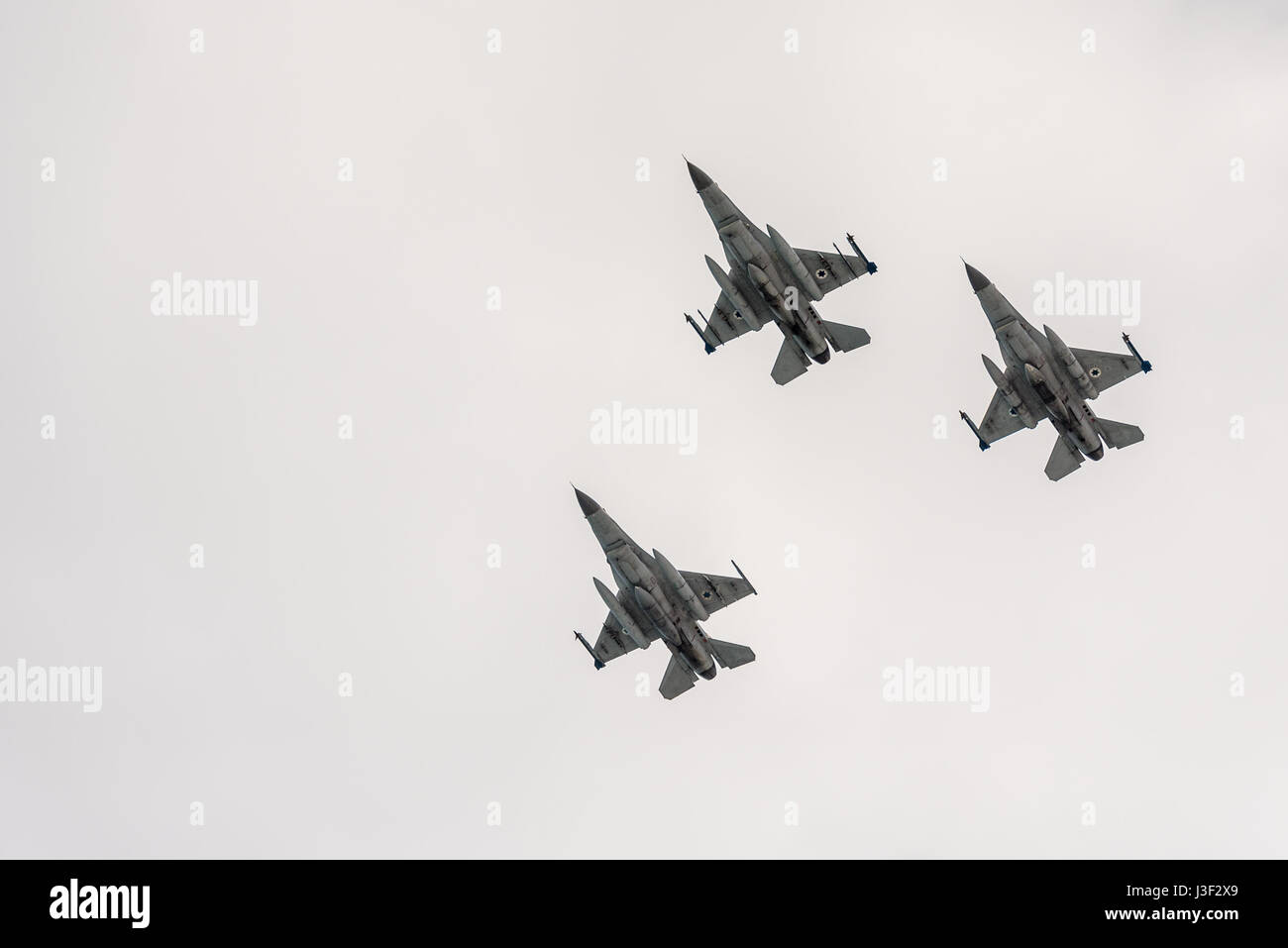 Airshow on Yom haatzmaout - independence day - may 2nd 2017, Tel Aviv-Yafo, Israel Stock Photo