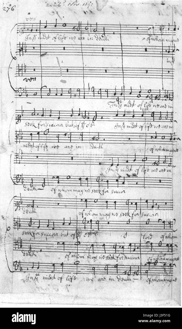 Funeral sentences purcell autograph Stock Photo Alamy