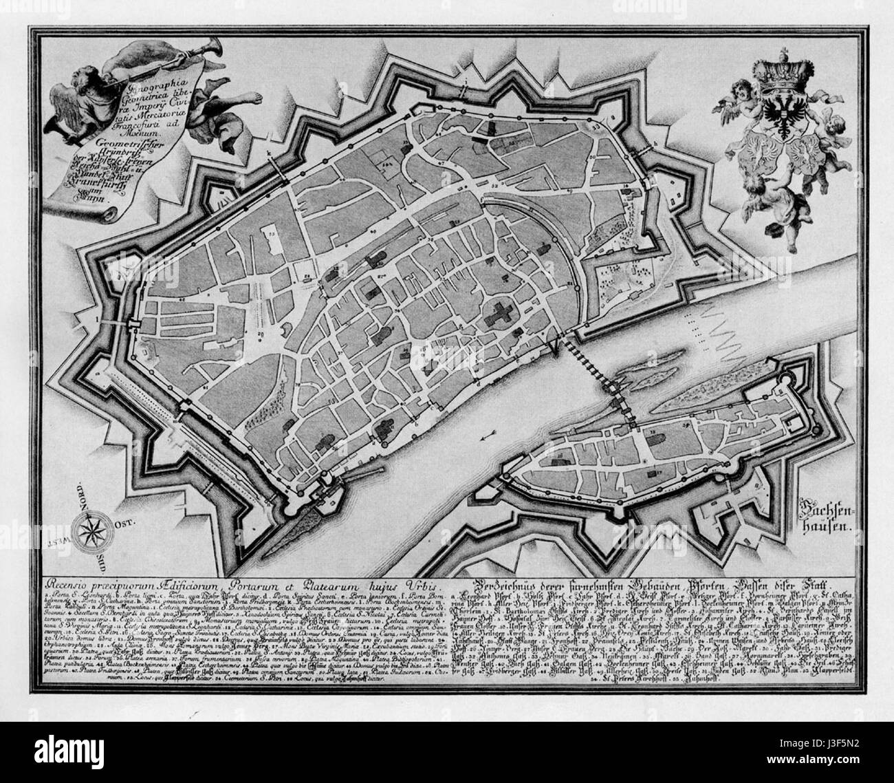 Old map of frankfurt Black and White Stock Photos & Images - Alamy