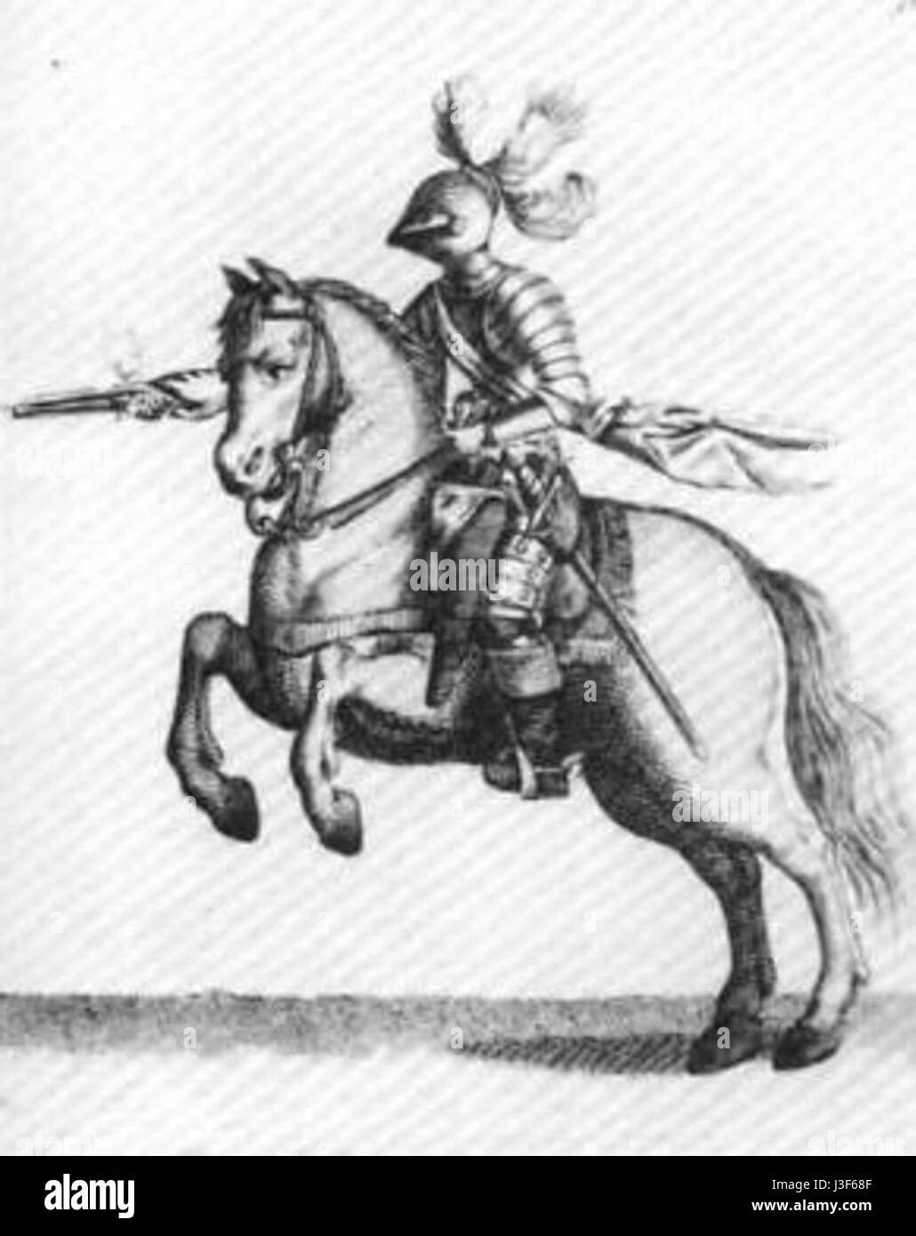Firing.cuirassier Stock Photo