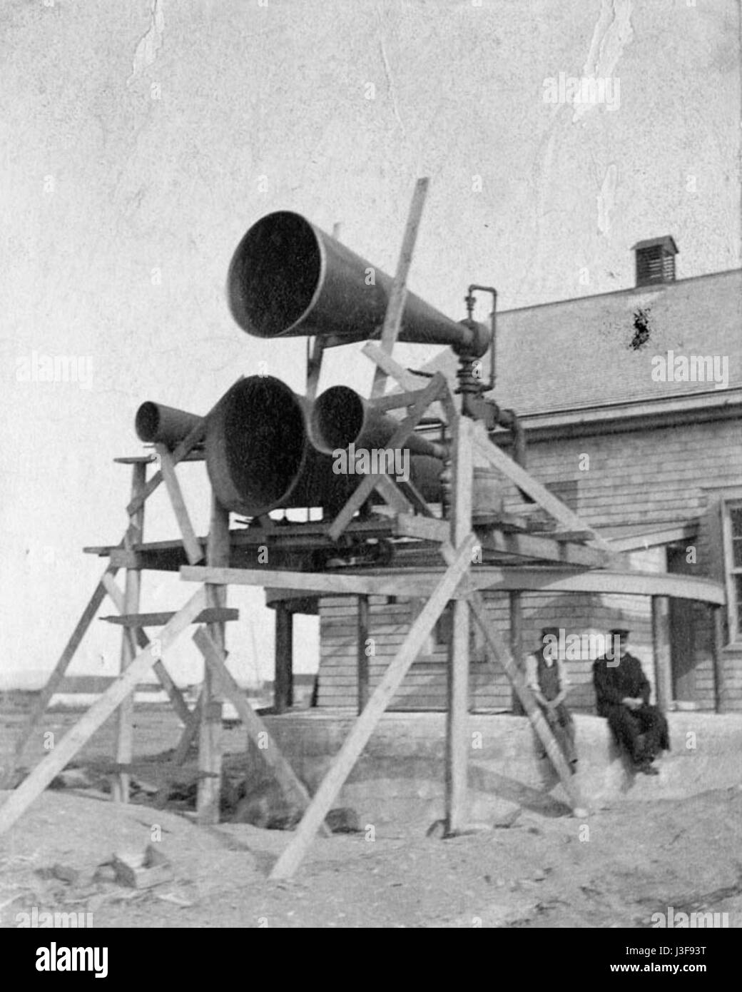 Fog alarm with experimental trumpets Stock Photo Alamy