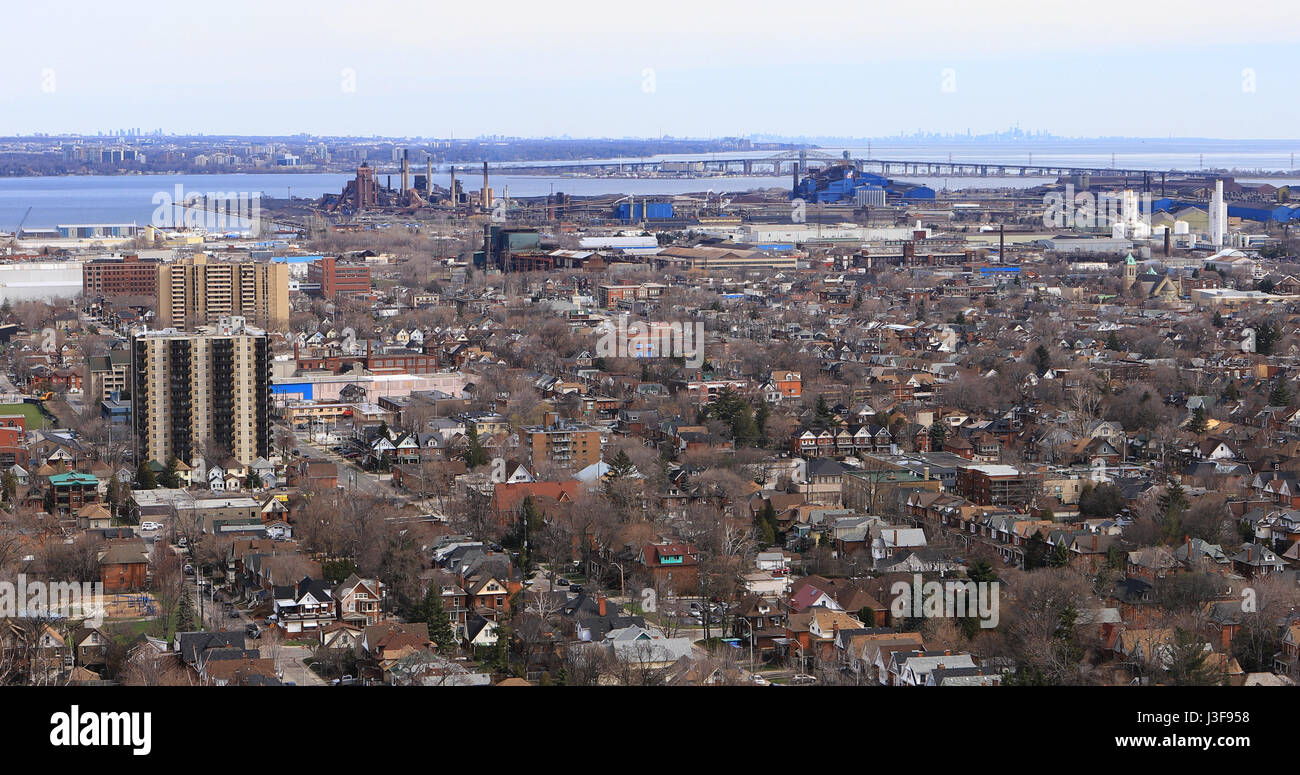 A View of Hamilton and Burlington from the Niagara escarpment Stock Photo