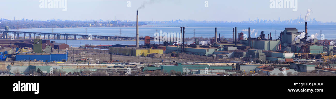 A Panorama of Hamilton and Burlington from the Niagara escarpment Stock Photo