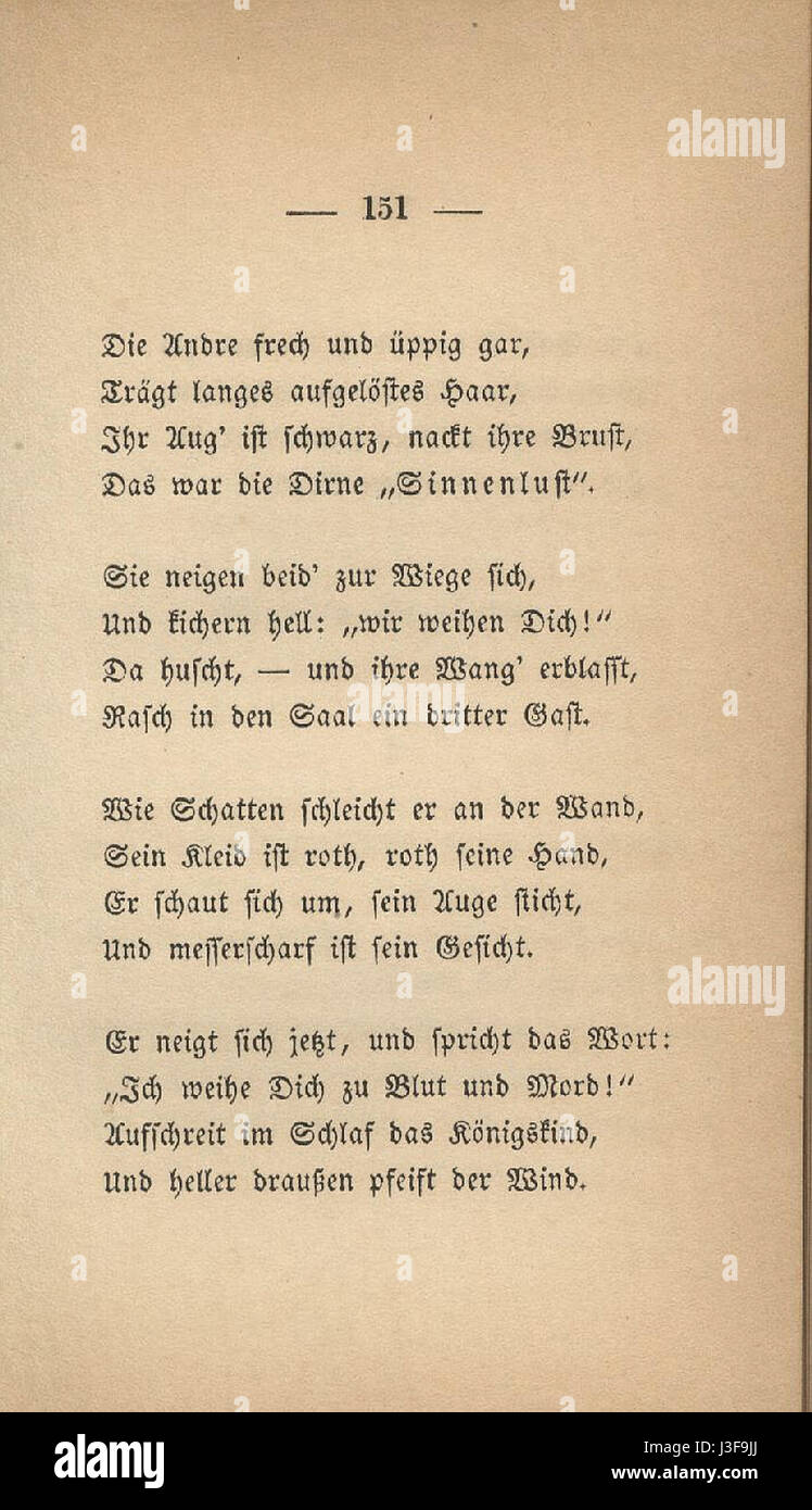 Fontane Gedichte, a collection of poems by Theodor Fontane from 1851, captures the essence of German romanticism, with lyrical works reflecting the cultural and historical landscape of the period. Stock Photo