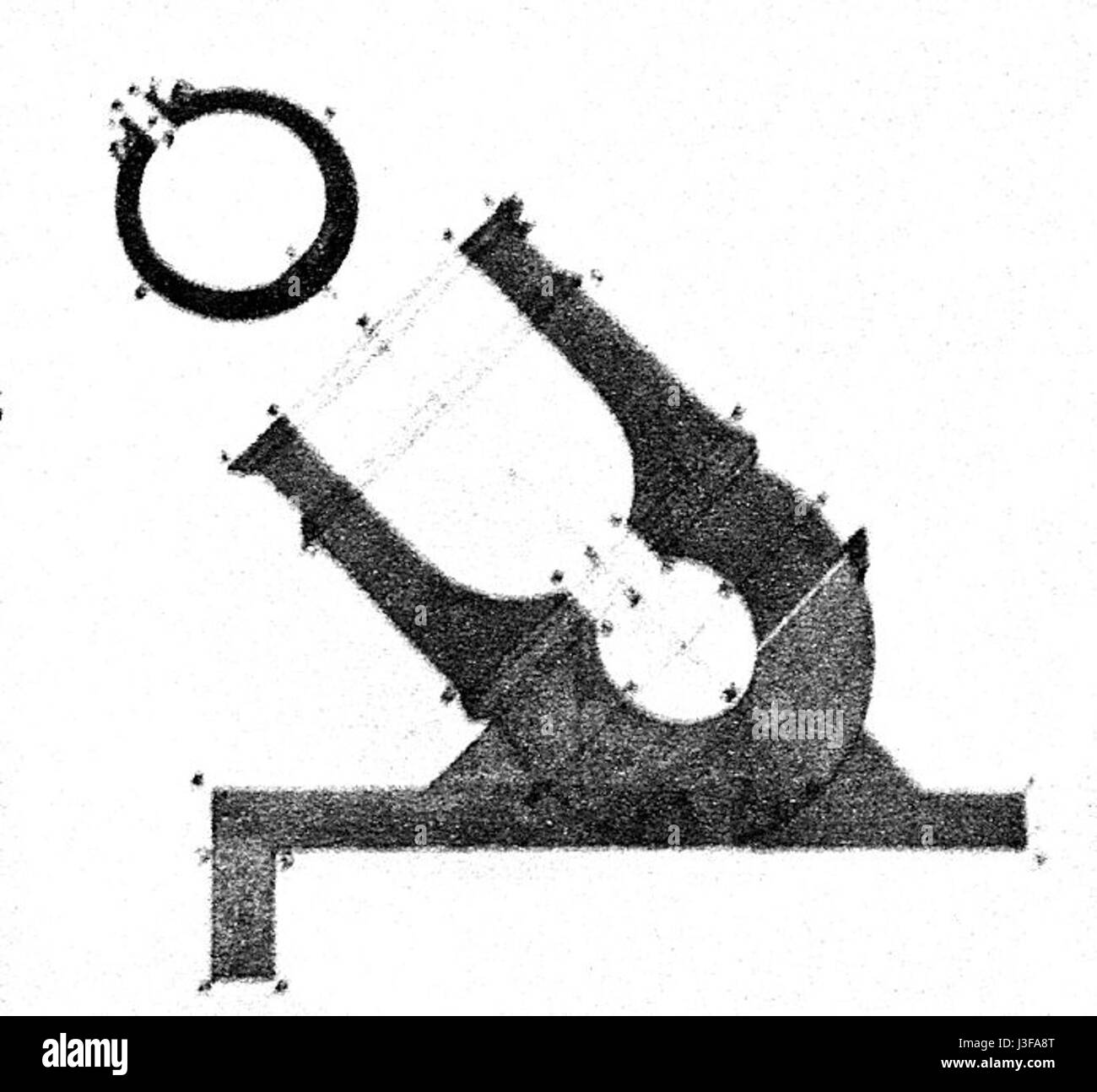 French mortar diagram 18th century Stock Photo Alamy