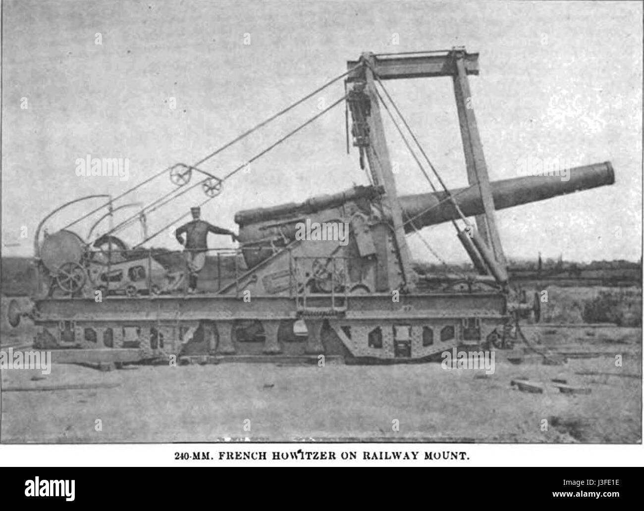 French 240 mm railway howitzer Stock Photo