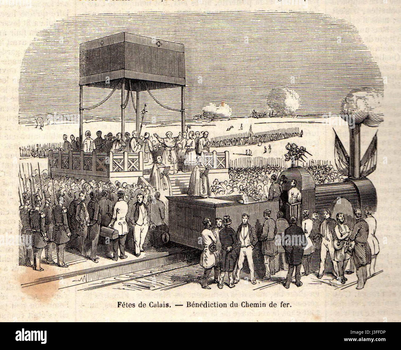 Fete de Calais   Benediction du Chemin de Fer 1848 Stock Photo