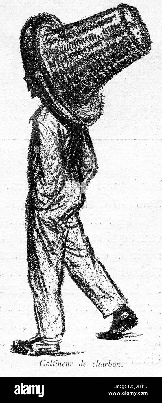 G. Redon (Paris en plein air, BUC, 1897) 10.Coltineur de charbon Stock ...