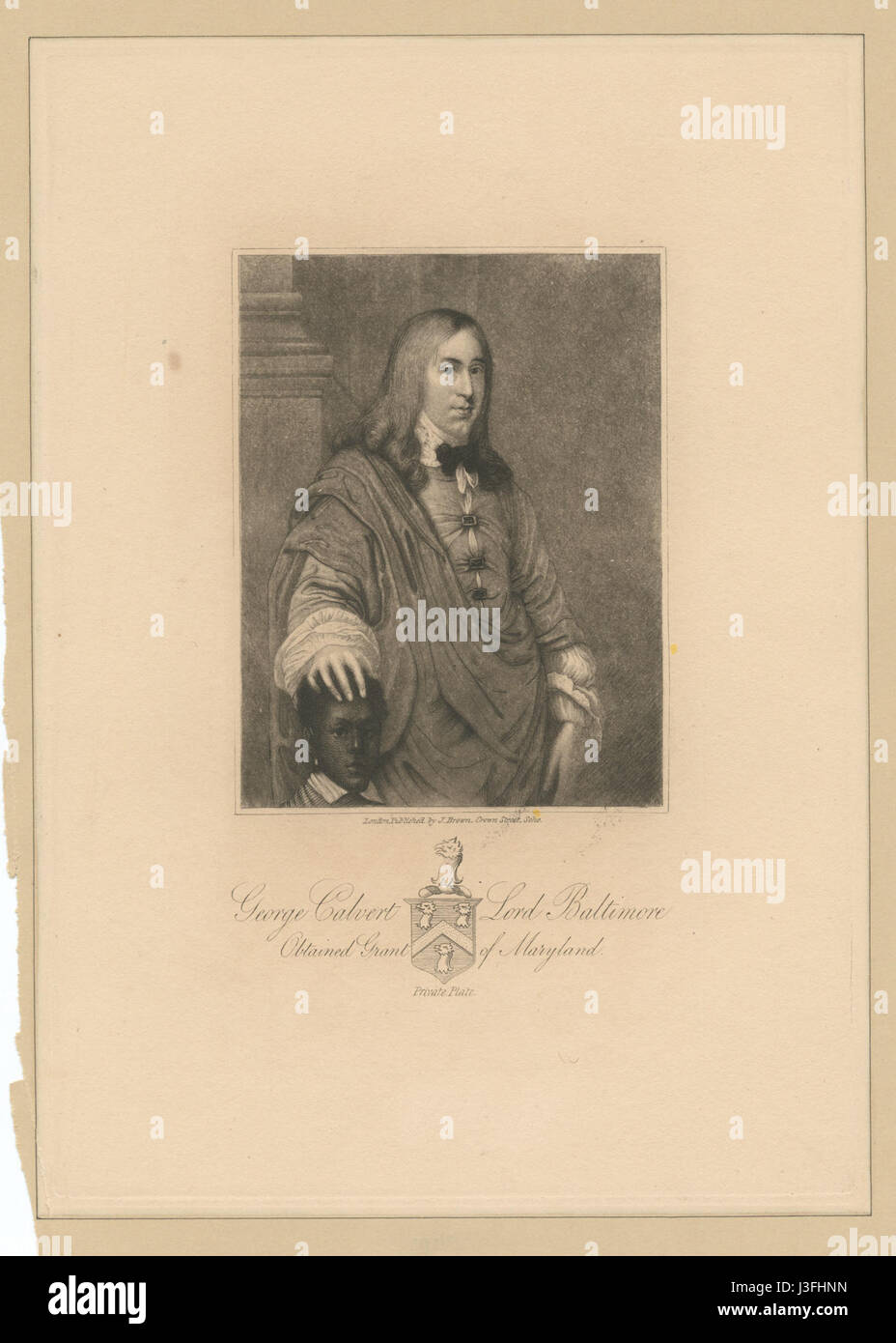 George Calvert Lord Baltimore, obtained grant of Maryland (NYPL b12349151 421660) Stock Photo