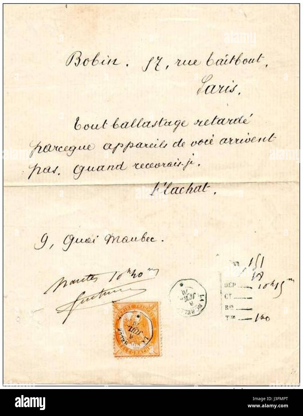 France telegram 1870 Stock Photo Alamy