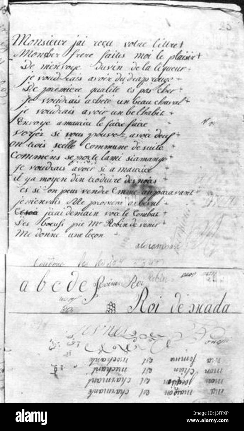 French language textbook of Ramada I before 1828 Stock Photo