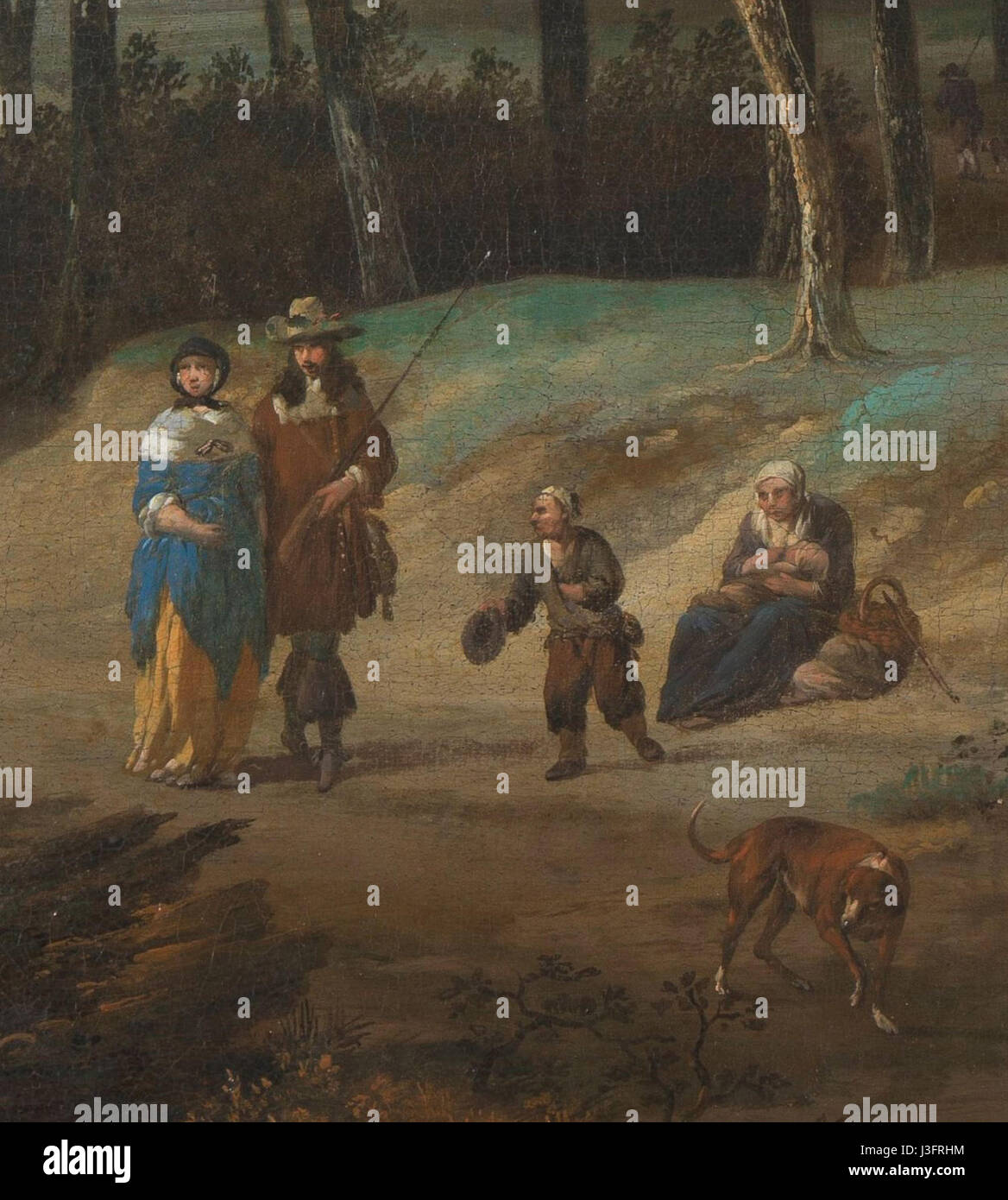 Forest Road by Jan Looten with figures attributed to Johannes Lingelbach Rijksmuseum Amsterdam SK A 48 detail Stock Photo