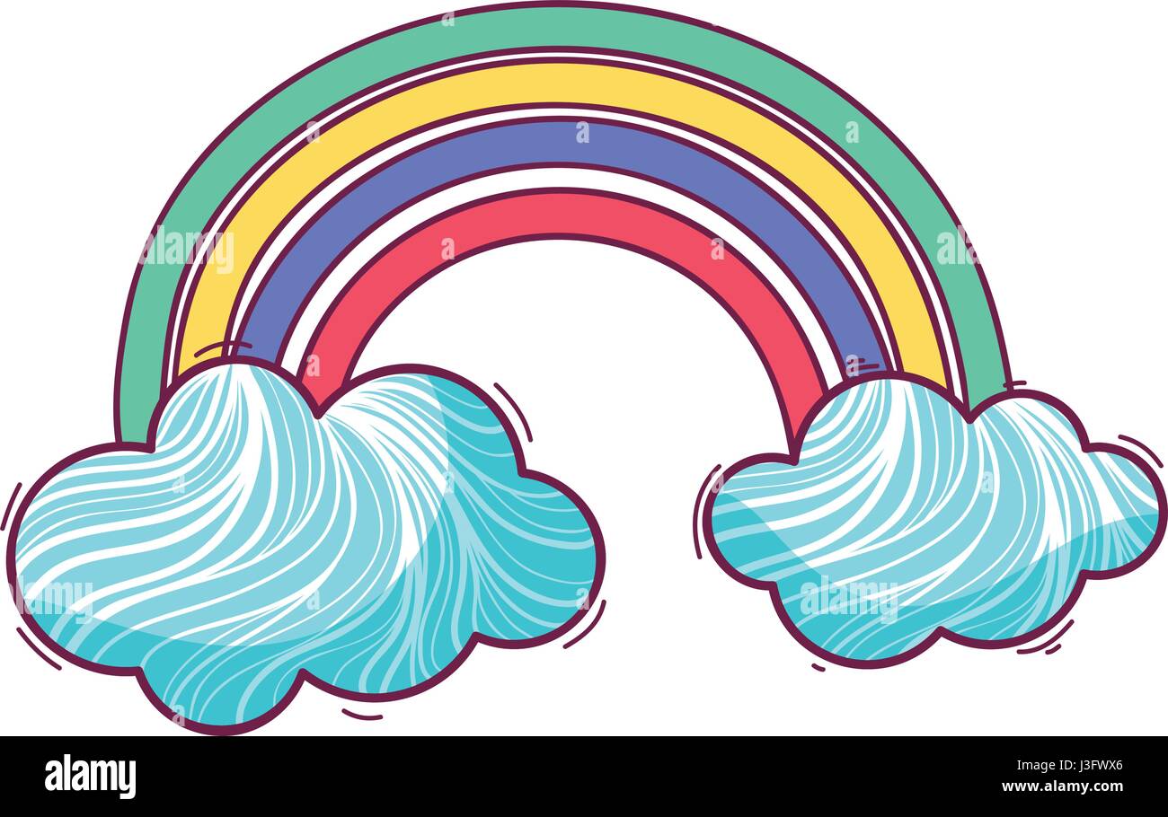 beautiful rainbow with nice clouds Stock Vector Image & Art - Alamy