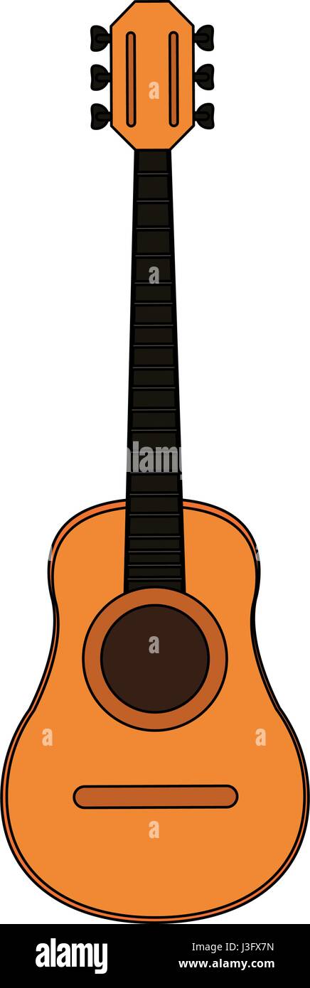 colorful silhouette acoustic guitar musical Stock Vector Image & Art ...