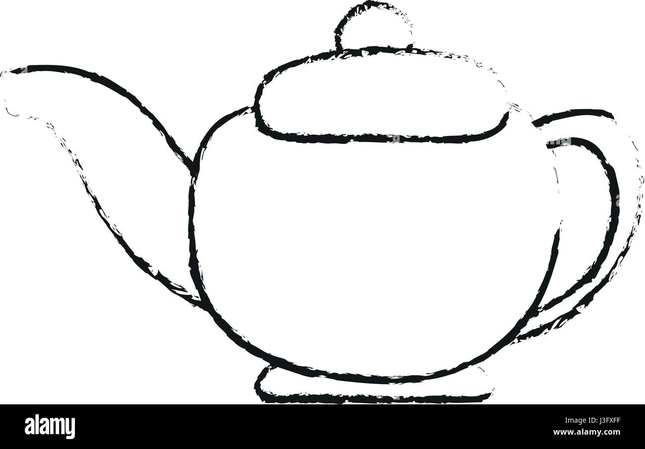 Premium Vector  Vintage black and white tea kettle with hot steam rustic  teapot with autumn herbal drink doodle illustration isolated on white  background