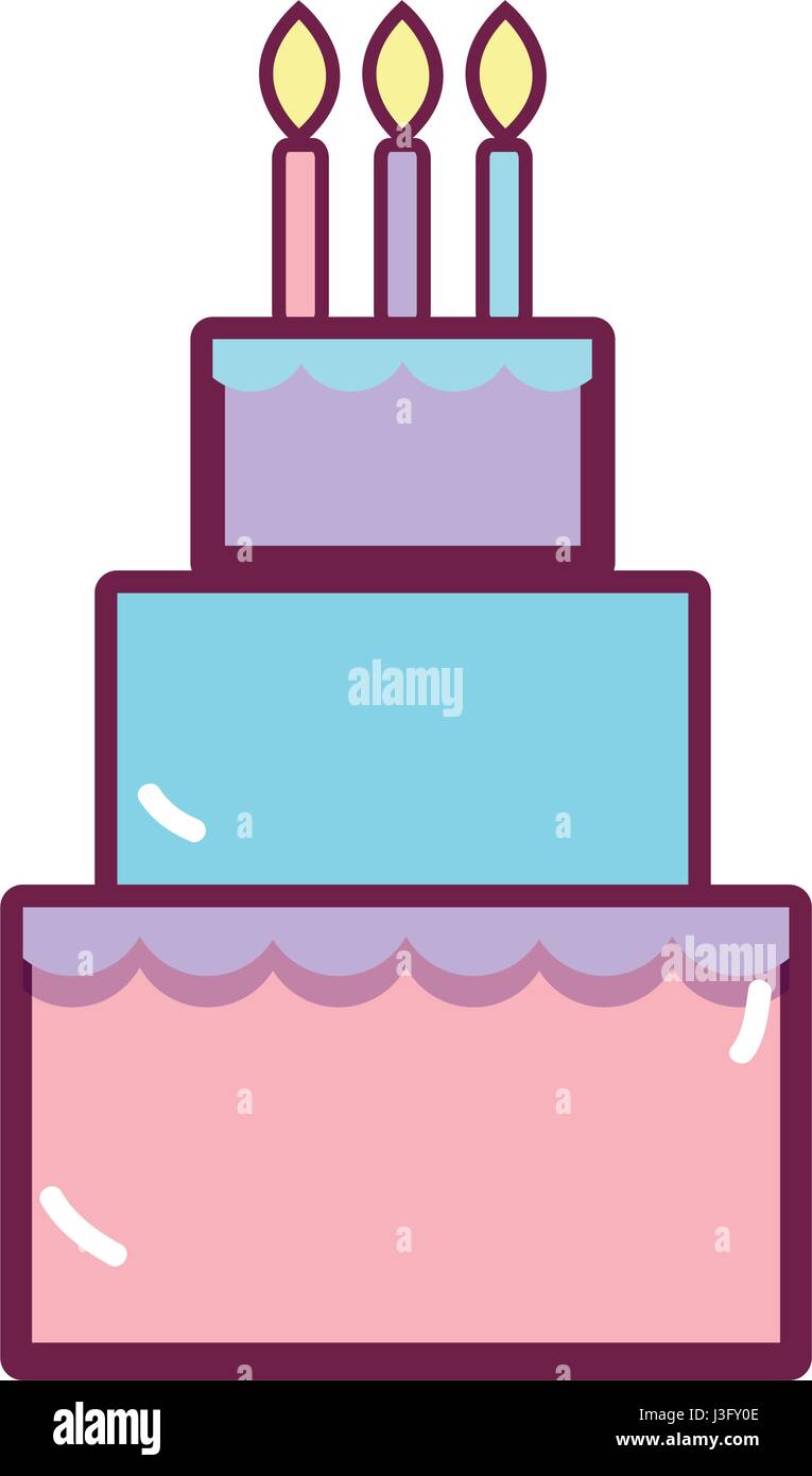 delicious cake happy birthday celebration Stock Vector Image & Art - Alamy