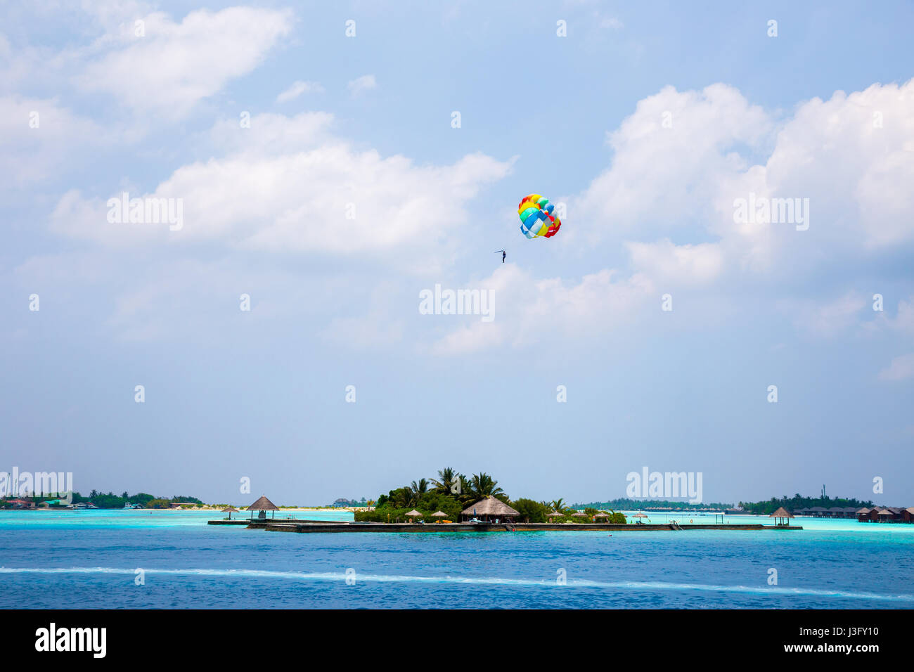 Parasailing And Beach Of Luxury Hotel Stock Photos