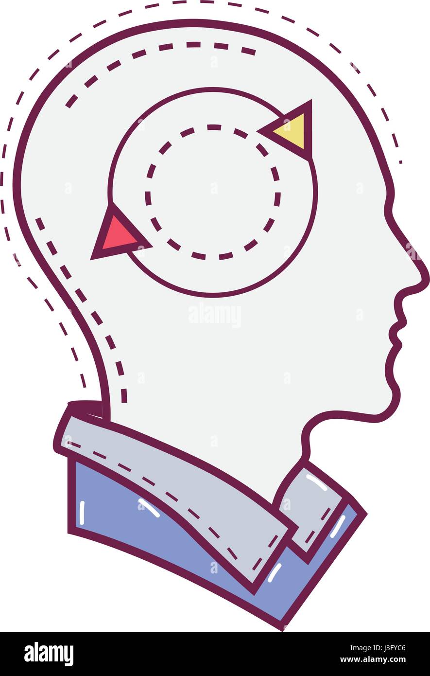 color silhouette head with round arrow inside Stock Vector Image & Art ...