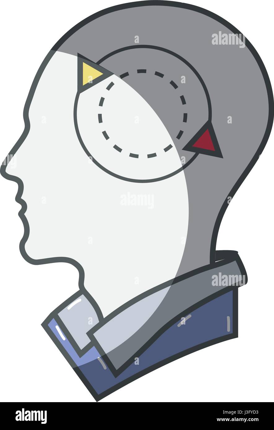 color silhouette head with round arrow inside Stock Vector Image & Art ...