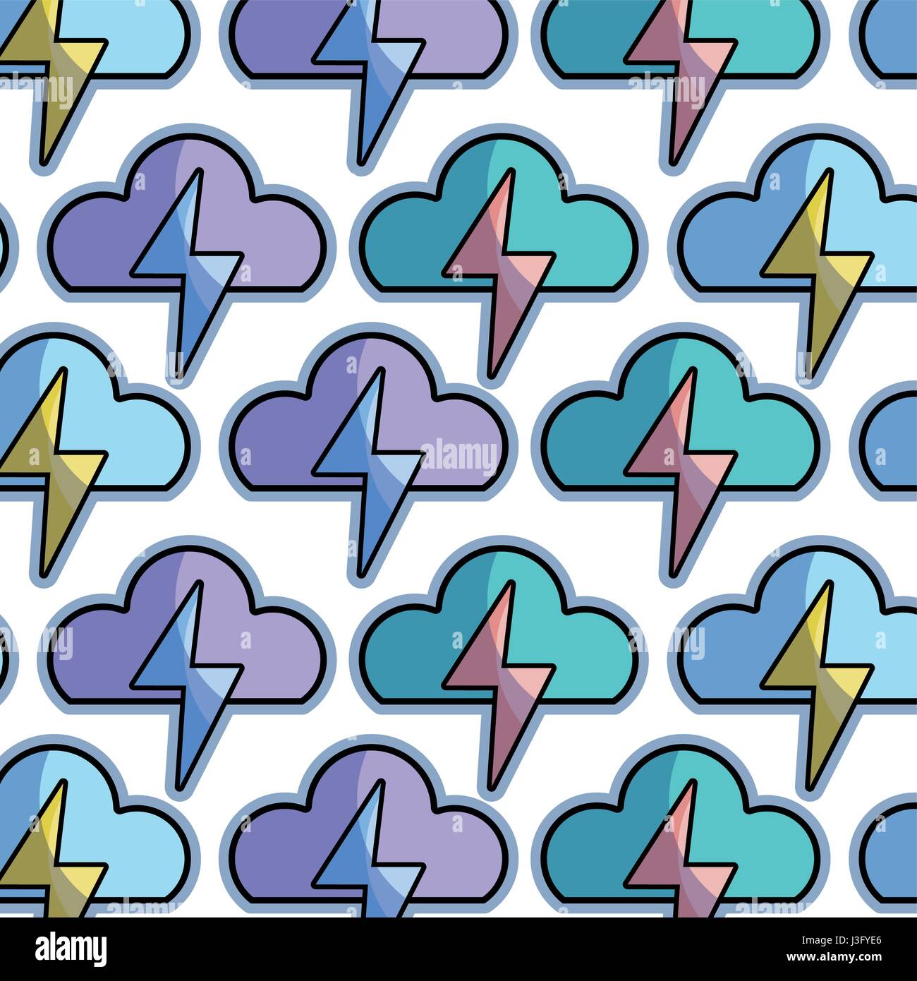 color cloud and thunder storm weather background Stock Vector Image ...