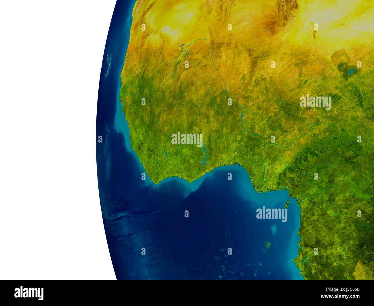 Map satellite geography ghana hi-res stock photography and images - Alamy