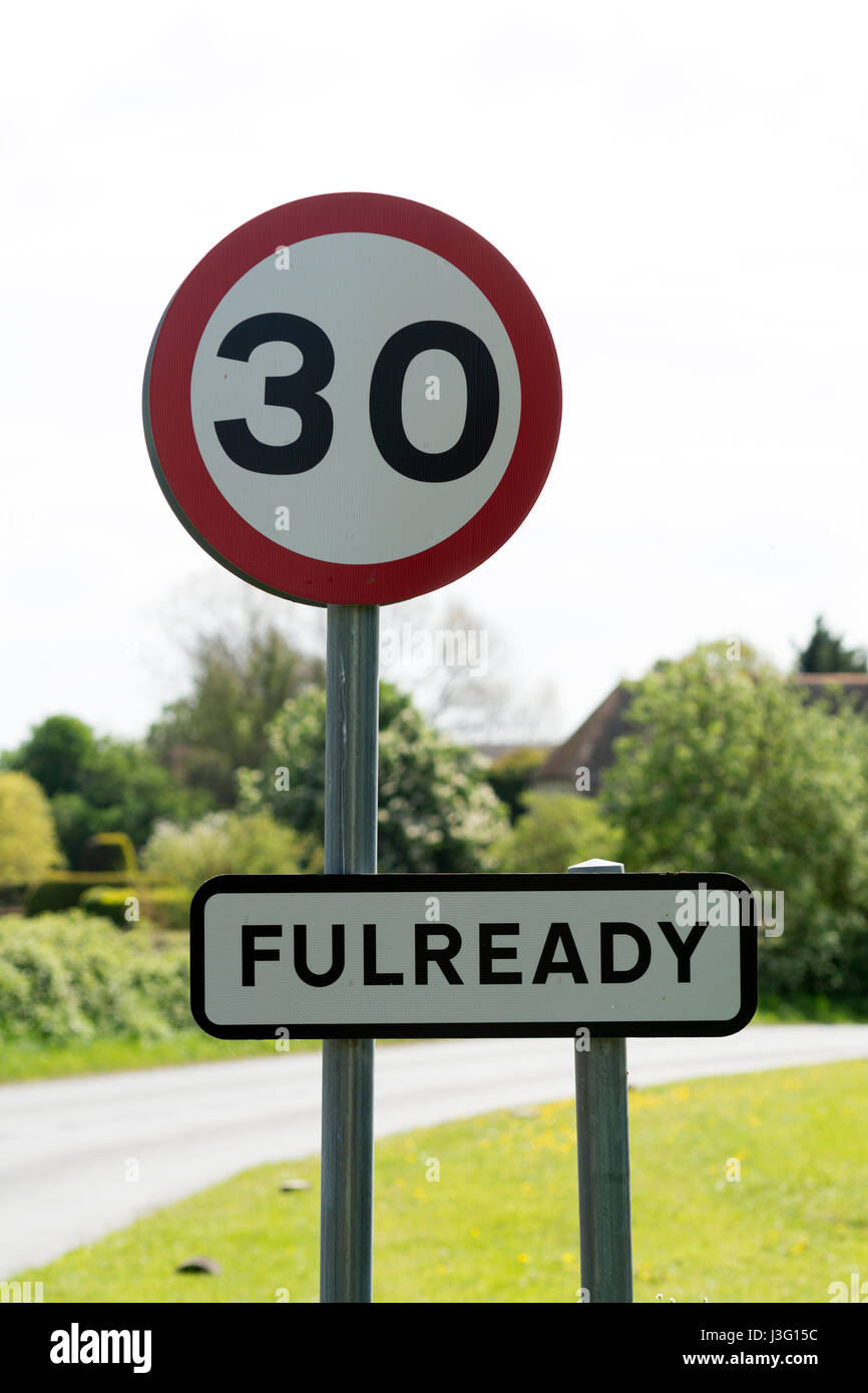Fulready village sign, Warwickshire, England, UK Stock Photo - Alamy