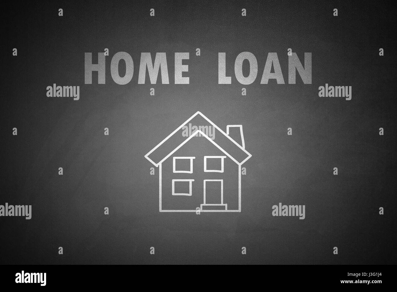 Home Loan concept drawn on blackboard Home Loan Stock Photo