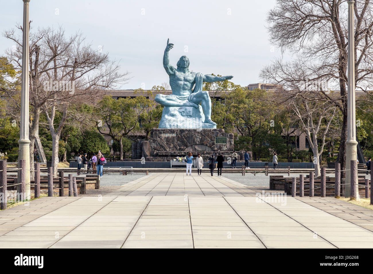 NAGASAKI, JAPAN MARCH 12, 2017 The Peace Statue in Nagasaki Peace