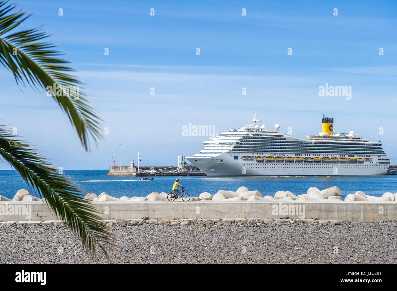 Cruise ship Costa Magica docked in the harbour at Funchal, Madeira. Stock Photo