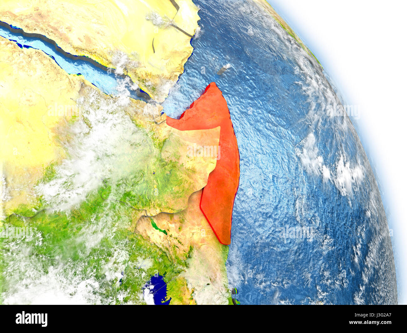 Somalia map satellite geography hi-res stock photography and images - Alamy