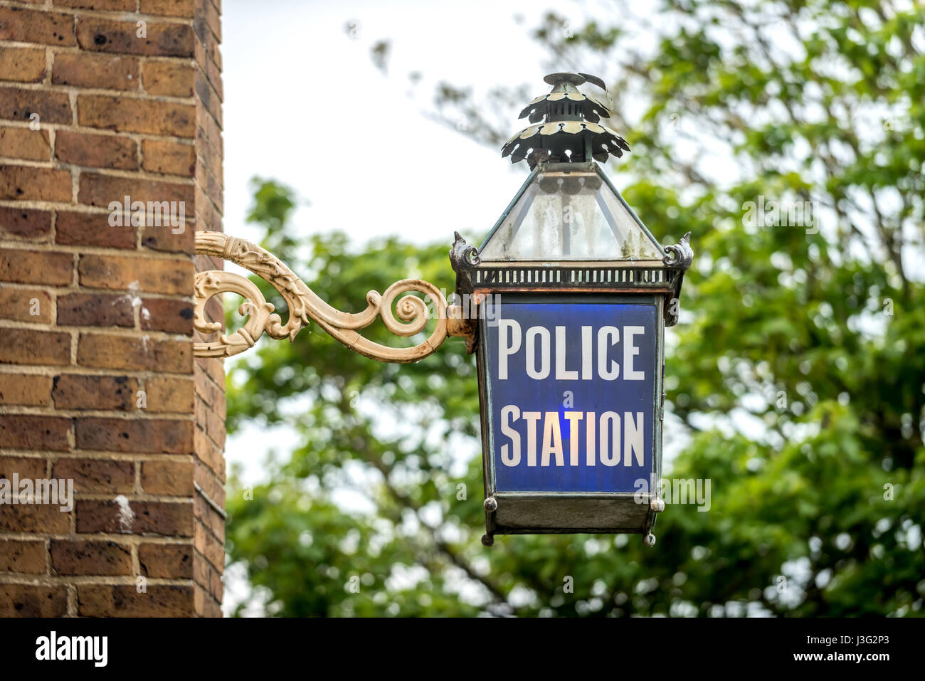 Old police station lamp in Ham Road, Shoreham Stock Photo Alamy