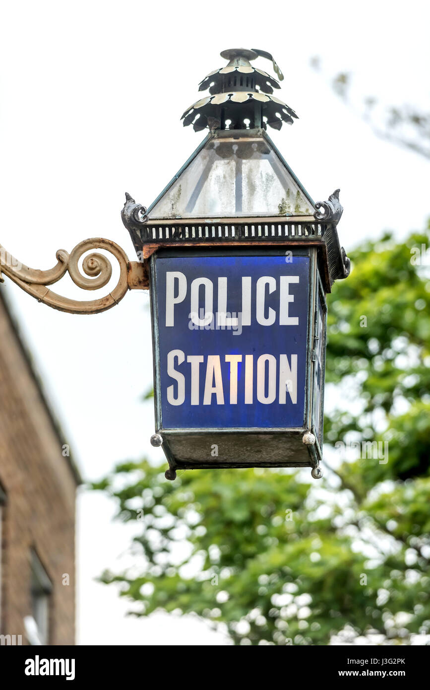 Old police station lamp in Ham Road, Shoreham Stock Photo Alamy
